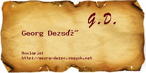 Georg Dezső névjegykártya